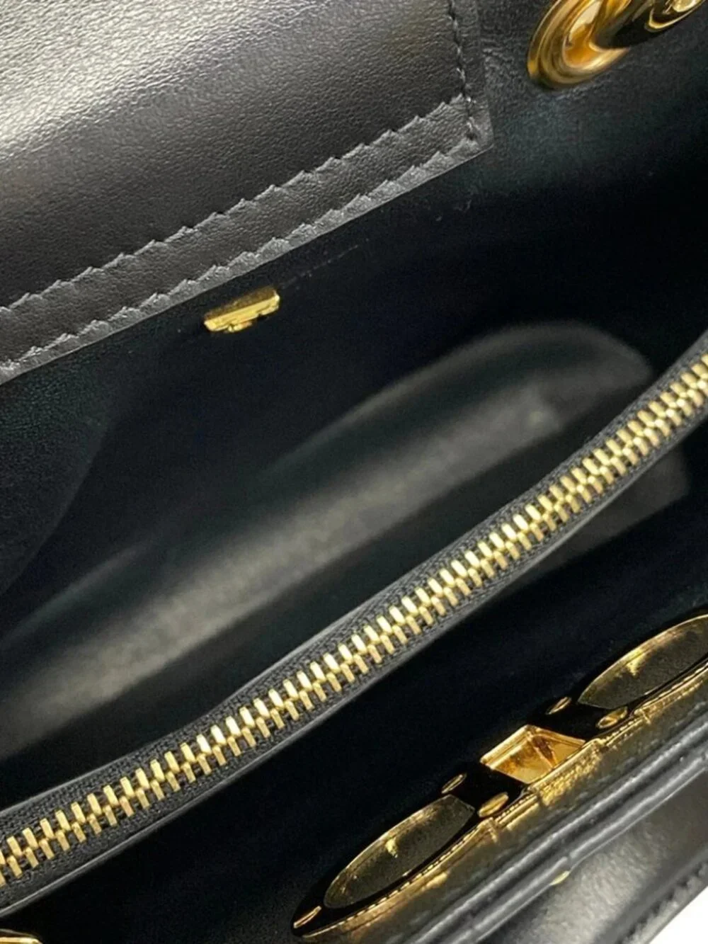 Salvatore Ferragamo Gancini Black Gold Leather Hardware Tote Bag